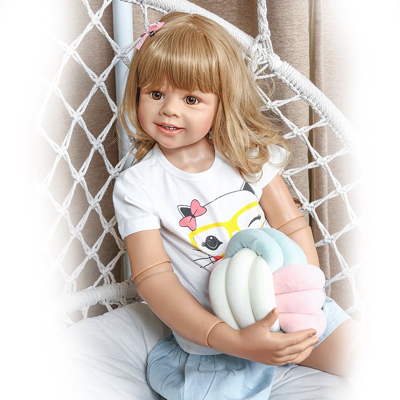 NPK 98CM Original Masterpiece Doll Toddler Baby Girl 3-4years Old Real Baby Dress Model Body Ball Jointed Doll Toys