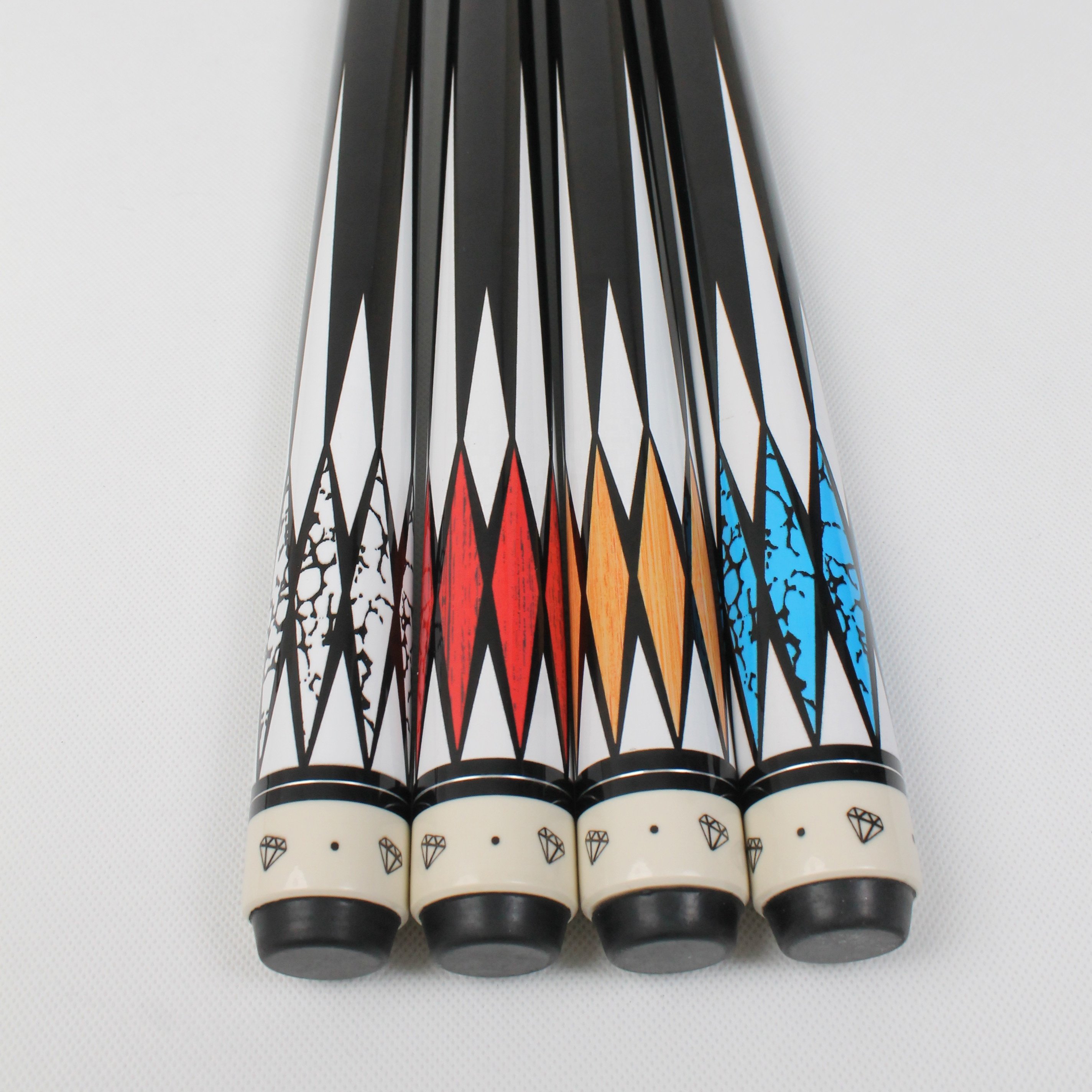 TQG-JX-001-3 Wood Pool Cue Stick Handmade 1/2 Joint with Ebony Fiberglass Butt Sleeve 13mm Tip High Quality Ash Snooker Cue