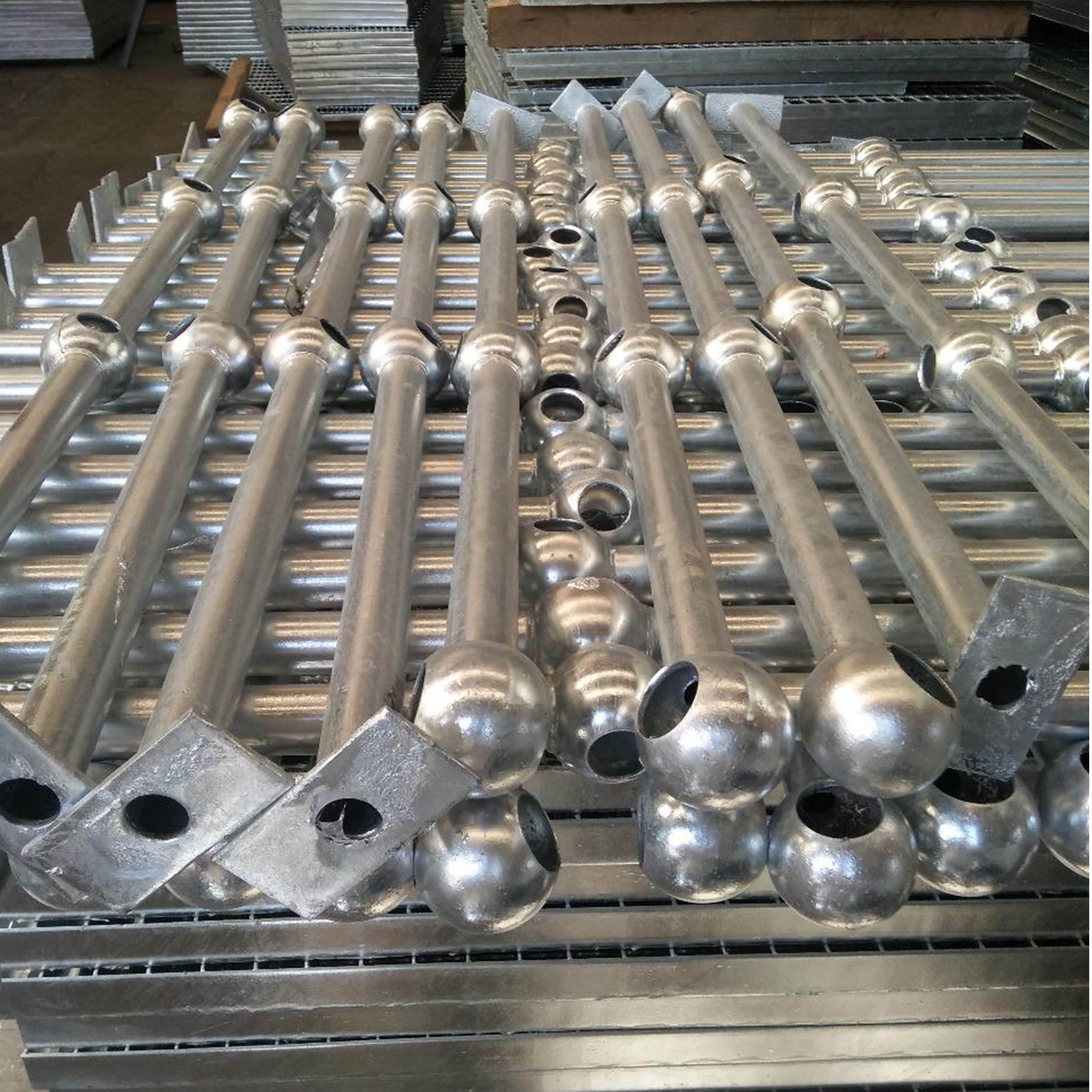 Outdoor Steel Horizontal Ball Joint Handrail Guardrail Fence Railing