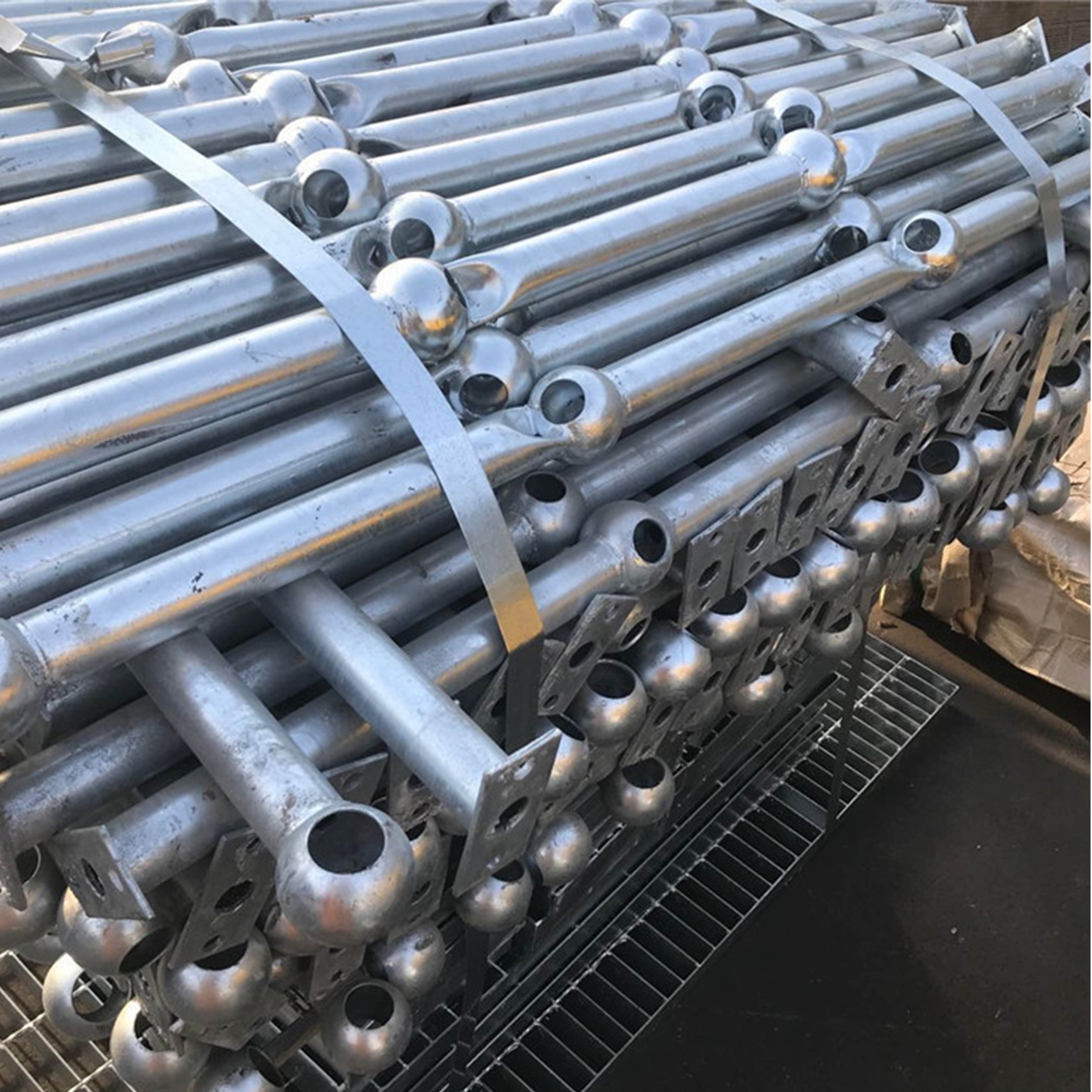 Outdoor Steel Horizontal Ball Joint Handrail Guardrail Fence Railing