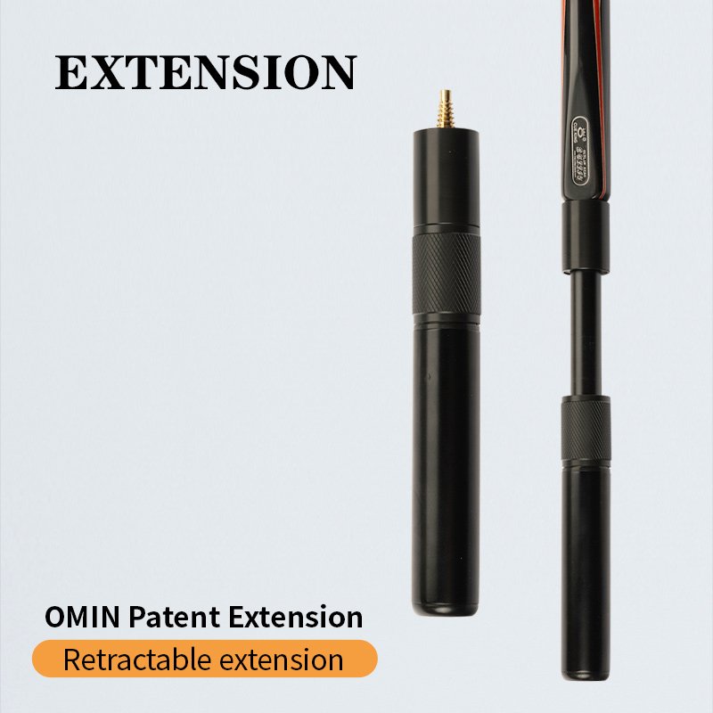 O'MIN Tyrant Snooker Cue 3/4 Piece One Piece Snooker Stick Kit with Case with Telescopic Extension 9.5mm Tip Snooker Cue