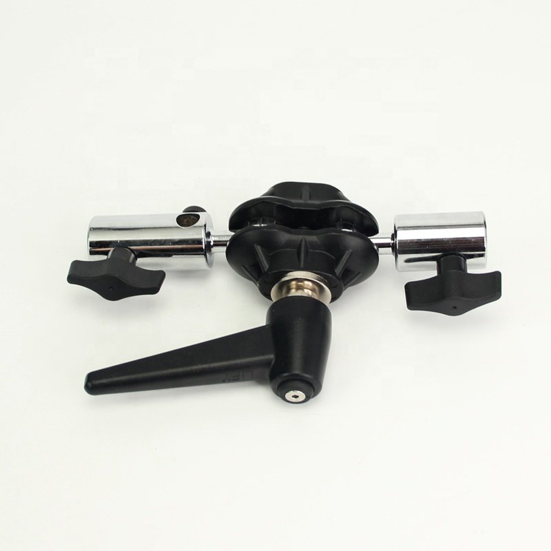 Photography Double Ball Joint Head with 5/8" Receiver and 11/8" Male Stud for Connecting with Stand and Other Accessories