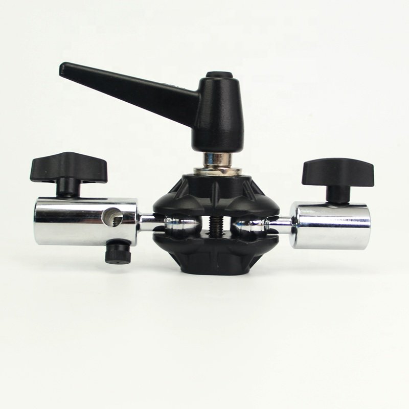 Photography Double Ball Joint Head with 5/8" Receiver and 11/8" Male Stud for Connecting with Stand and Other Accessories
