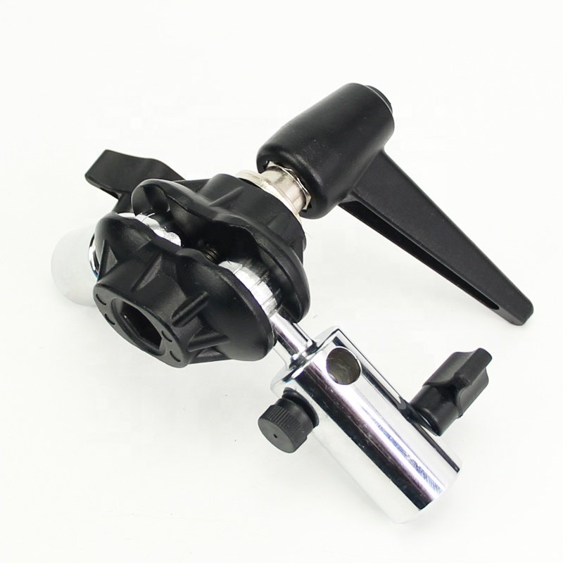 Photography Double Ball Joint Head with 5/8" Receiver and 11/8" Male Stud for Connecting with Stand and Other Accessories