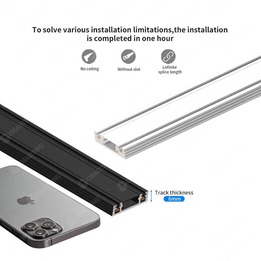 Smart Tuya Ziggbe Wireless Recessed Rail Magnet Light 6W 12W 24V 48V Linear System Adjustable Ultra Thin Led Magnetic Track Lamp