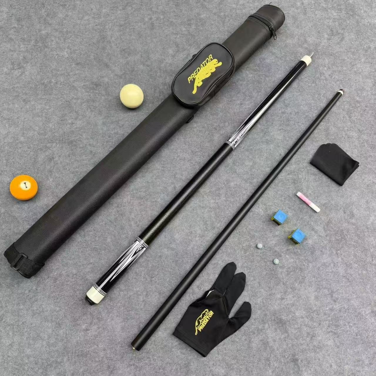 High Quality Cue Sticks Supplier 19oZ 145cm Lychee Patterned Skin Butt Quick Release Center Joint Pool Cue Set