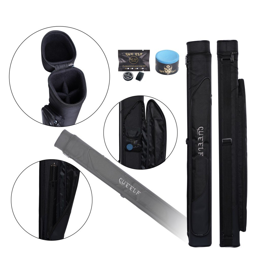 Xmlinco Pool Cue Case Pool Stick Case 2x2 Holds 2 Sticks Soft Billiard Cue Sling Bag for Men and Women