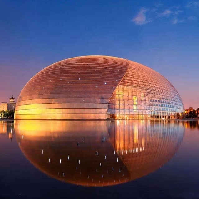 Q345 Grade Prefabricated Steel Structure Warehouse Light Carbon Steel Metal Glass Dome Roof Hall Bending Welding Included