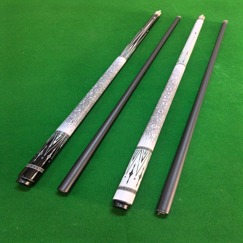 American Nine-Ball Pool Cue Chinese Black Eight Head 1/2 Black Carbon Technology Carbon Fiber Maple Butt Stock for Wholesale