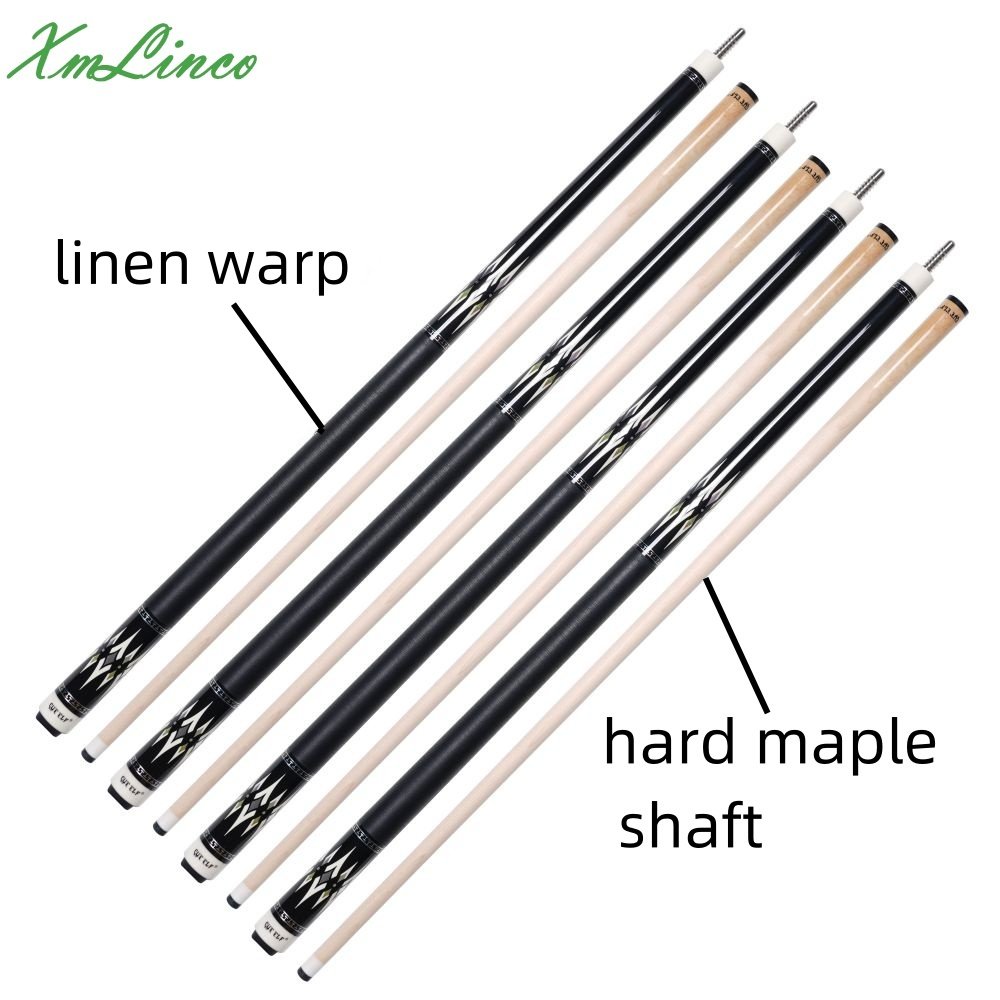 Xmlinco Billiard Pool Cue High Technology Linen Warp Professional 12.5mmTip Size Hard Maple Shaft High Grade Sticker