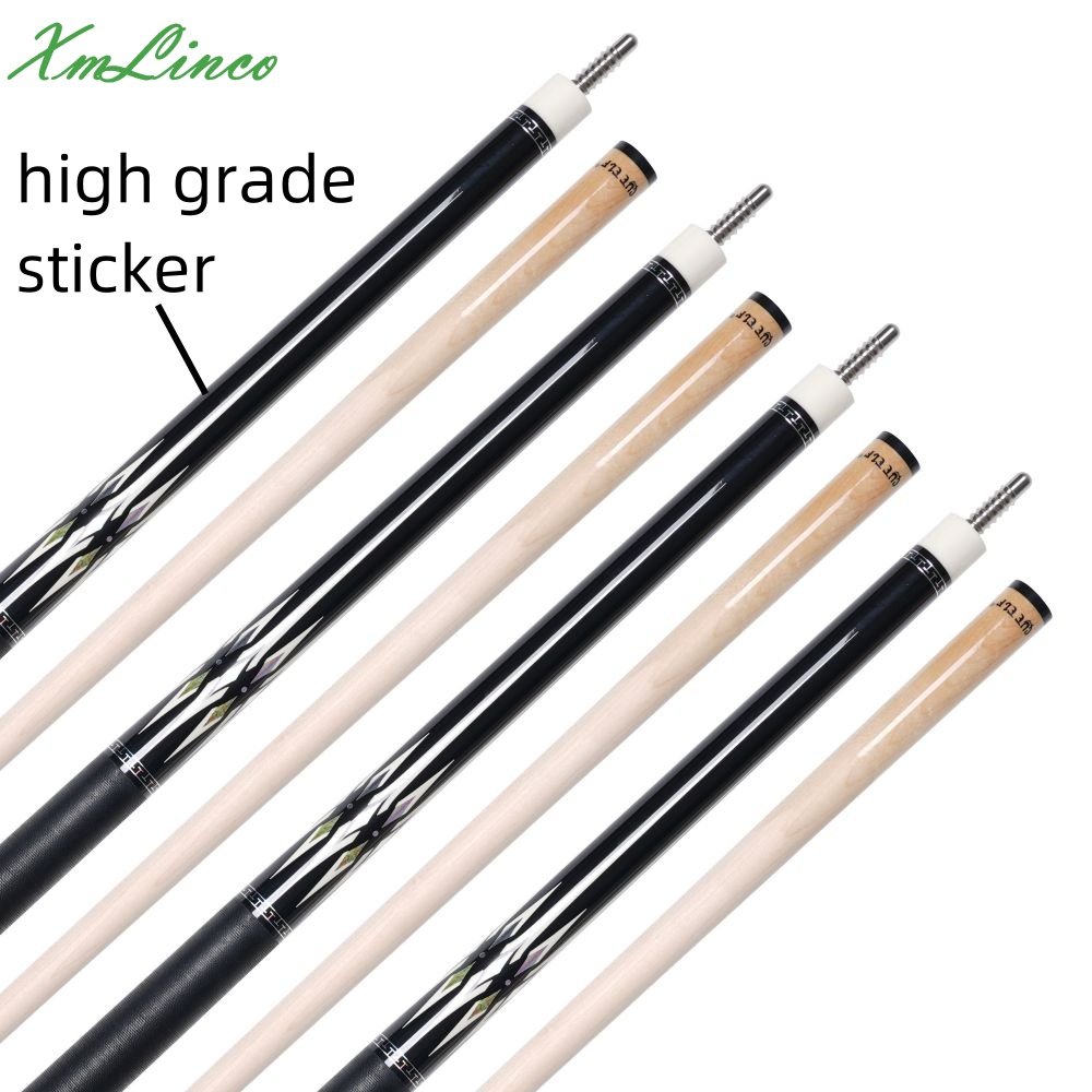 Xmlinco Billiard Pool Cue High Technology Linen Warp Professional 12.5mmTip Size Hard Maple Shaft High Grade Sticker