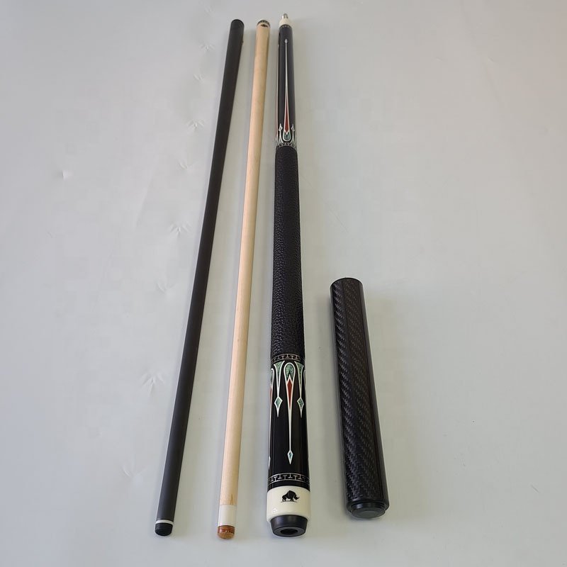 Carbon Pool Cue Set 58inch+12.5mm Radial Pin Sticker Decal Hard Maple Wood with 2shafts Billiard Cues Stick for American