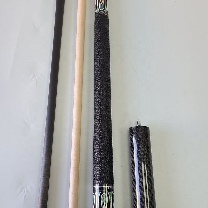Carbon Pool Cue Set 58inch+12.5mm Radial Pin Sticker Decal Hard Maple Wood with 2shafts Billiard Cues Stick for American