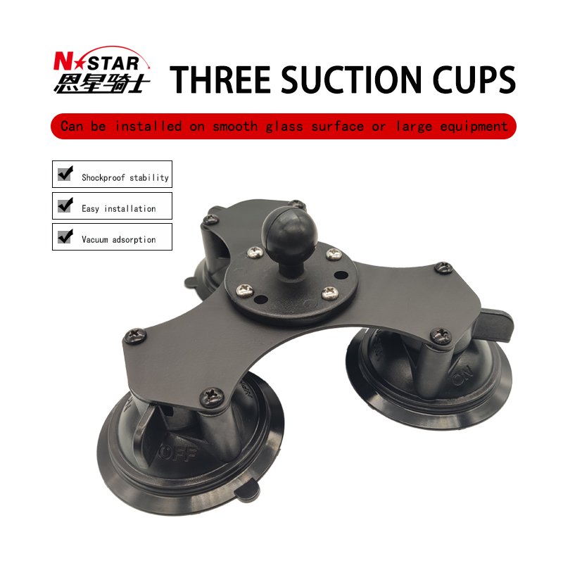 1-inch 360 Rotary Action Camera Mounted Car Locking Plastic Aluminum Glass Window Suction Cup Phone Holder Ball Adapter