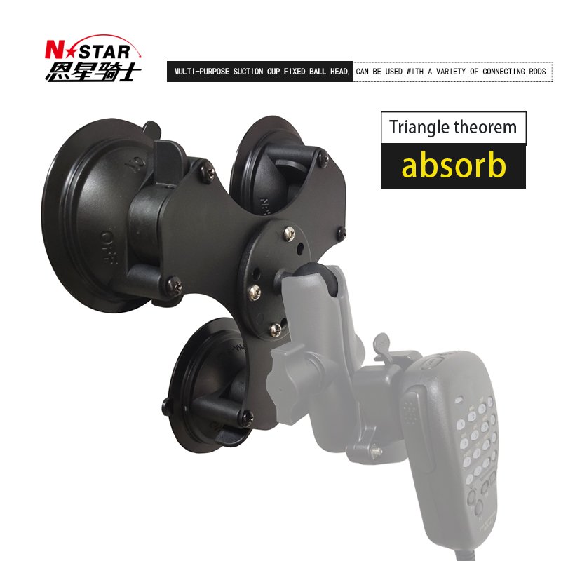 1-inch 360 Rotary Action Camera Mounted Car Locking Plastic Aluminum Glass Window Suction Cup Phone Holder Ball Adapter