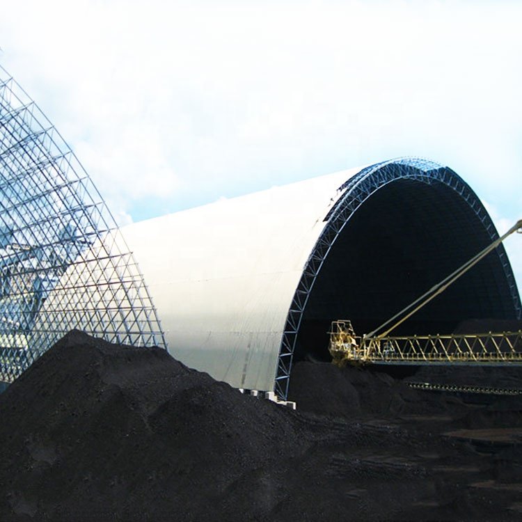 Large Span Dry Coal Shed Space Frame Steel Structural Arched Building