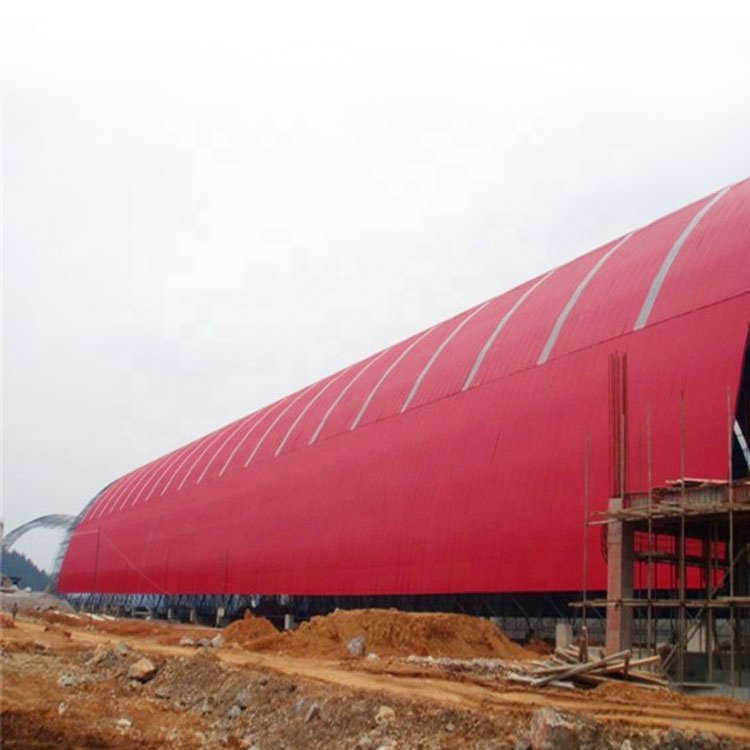 Large Span Dry Coal Shed Space Frame Steel Structural Arched Building