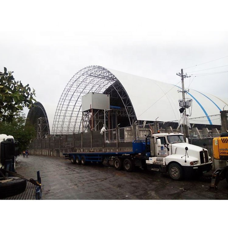 Large Span Dry Coal Shed Space Frame Steel Structural Arched Building