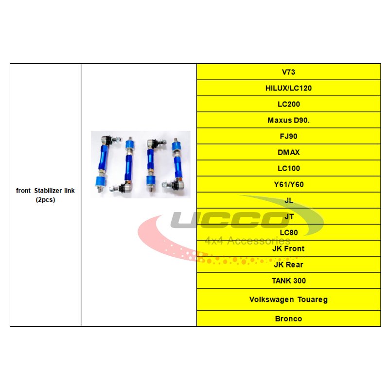 Front Adjustable Anti Roll Sway Bar Link Kit Ball Joint Link Fit for Land Cruiser 200 Series 2007-ON FJ Cruiser/Fortuner/Hilux