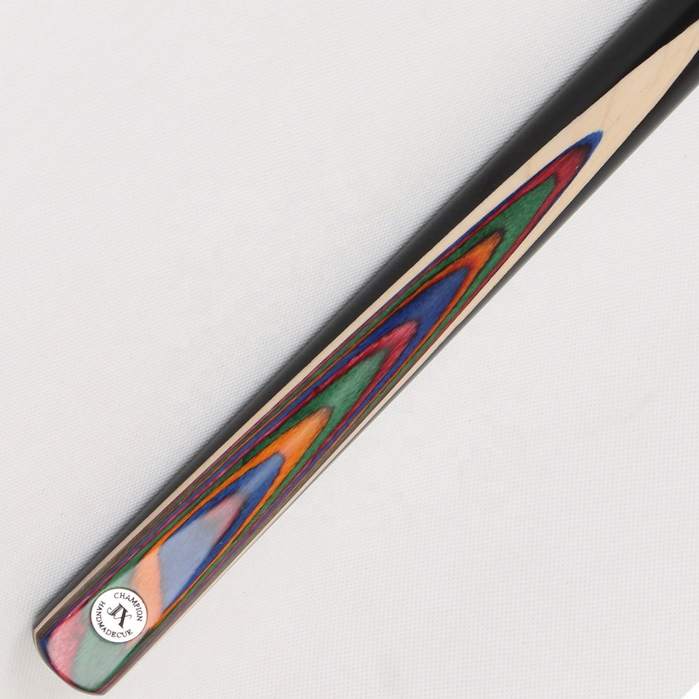 TQG-JX-014 Three-Quarters Stainless Steel Carbon Maple Snooker Pool Cue Tip 10mm Brass White Wax Wood 57 Inches Blended Ebony