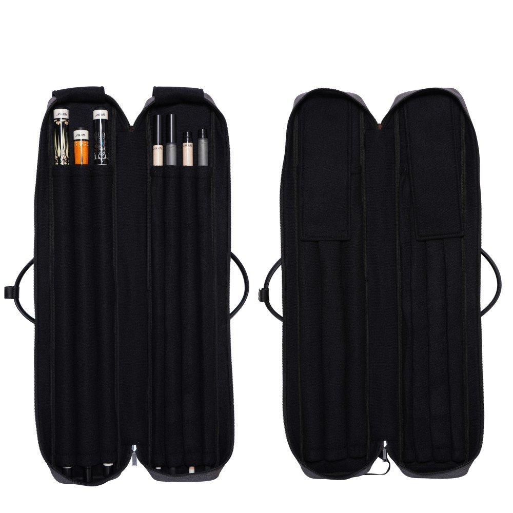 Xmlinco Pool Cue Case Billiard Stick Carrying Case Holds 3B4S Soft Billiard Cue Sling Bag Shoulder Strap Handle