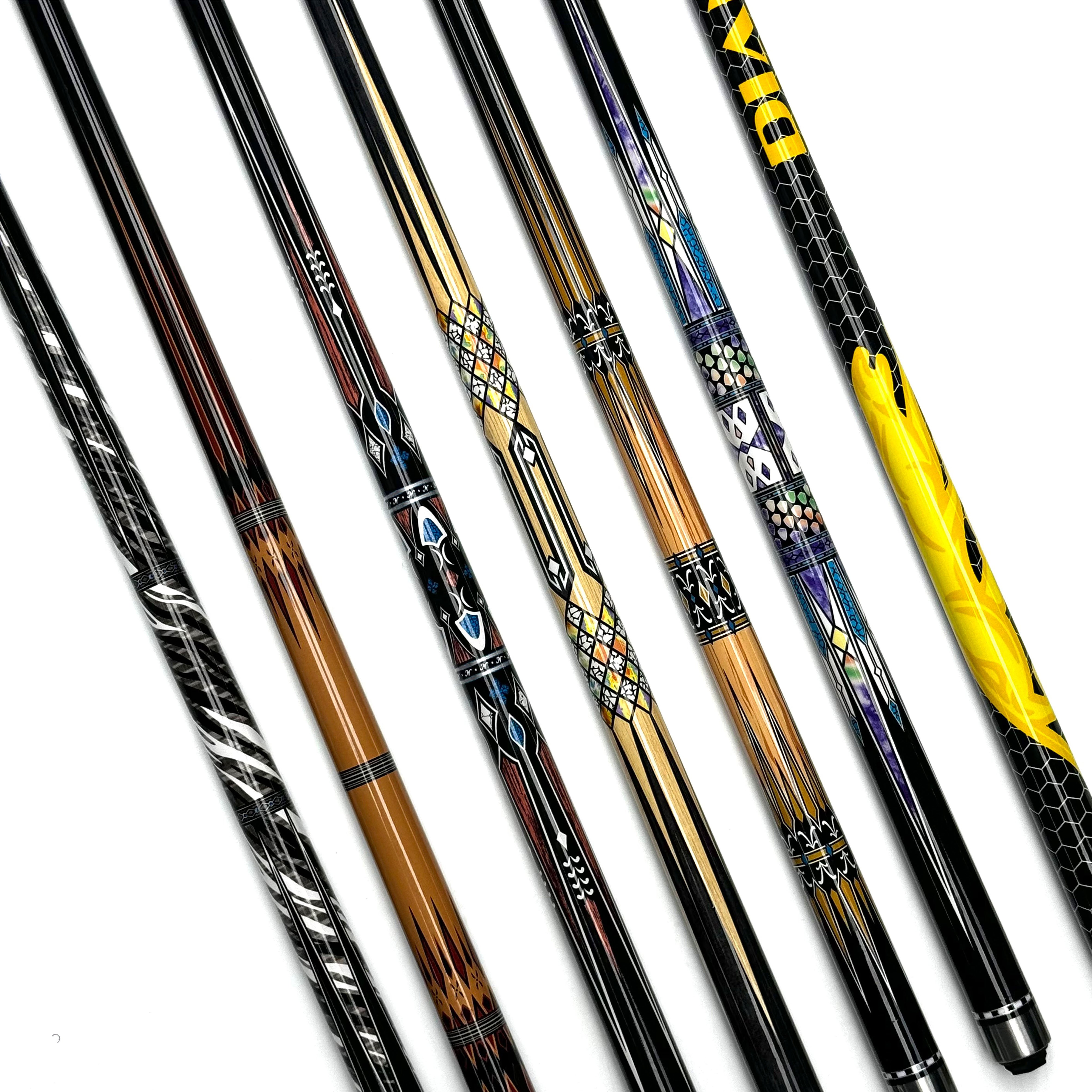 Wholesale 12.5mm Standard Pool Cue 1/2 Nine Ball 147cm Maple with Ebony Butt Sleeve and Stainless Steel Joint