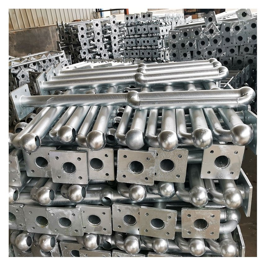 Outdoor Industrial Stair Durable Galvanized Ball Joint Handrails Ball Joint Railings Ball Connected Stanchions