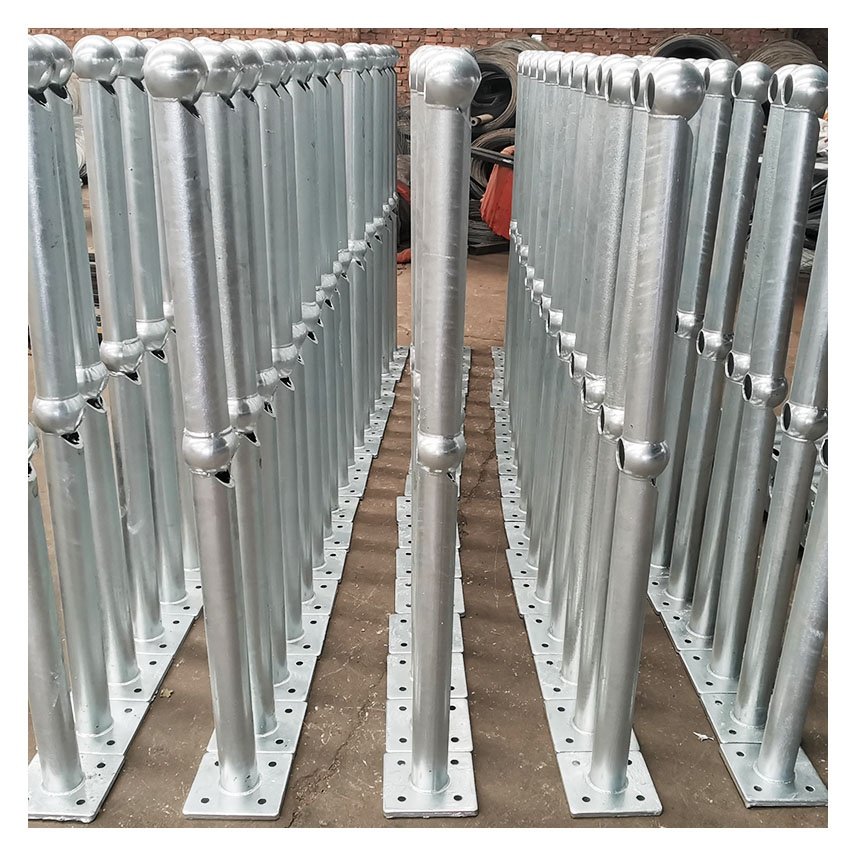 Outdoor Industrial Stair Durable Galvanized Ball Joint Handrails Ball Joint Railings Ball Connected Stanchions