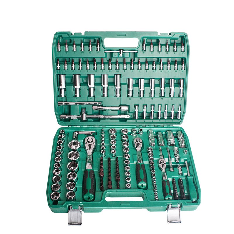 151/171/216 Pcs Industrial Tool Kit Enhanced With Durable Ratchet Wrenches Sockets and a Torque Wrench