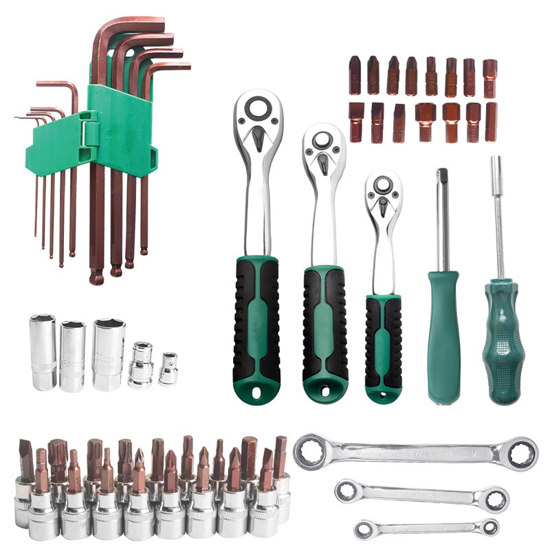 151/171/216 Pcs Industrial Tool Kit Enhanced With Durable Ratchet Wrenches Sockets and a Torque Wrench