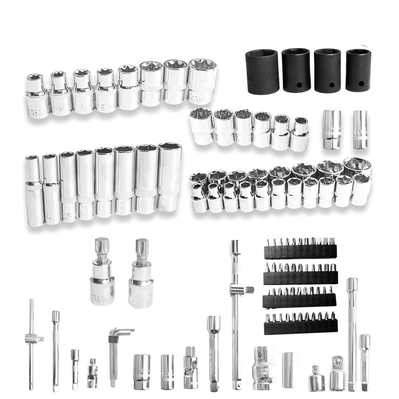 151/171/216 Pcs Industrial Tool Kit Enhanced With Durable Ratchet Wrenches Sockets and a Torque Wrench