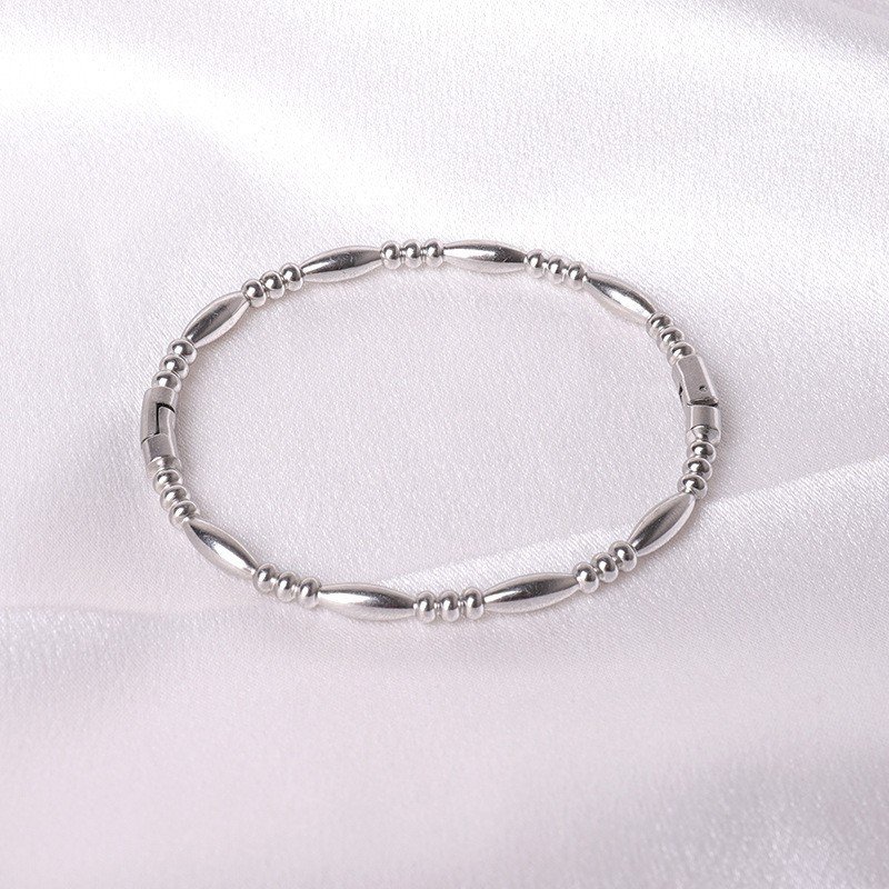 Waterproof Tarnish Free Accessories Femme Gold Bamboo Round Beads Stainless Steel Bracelet Gold Bangle Fashion Bracelets Bangles