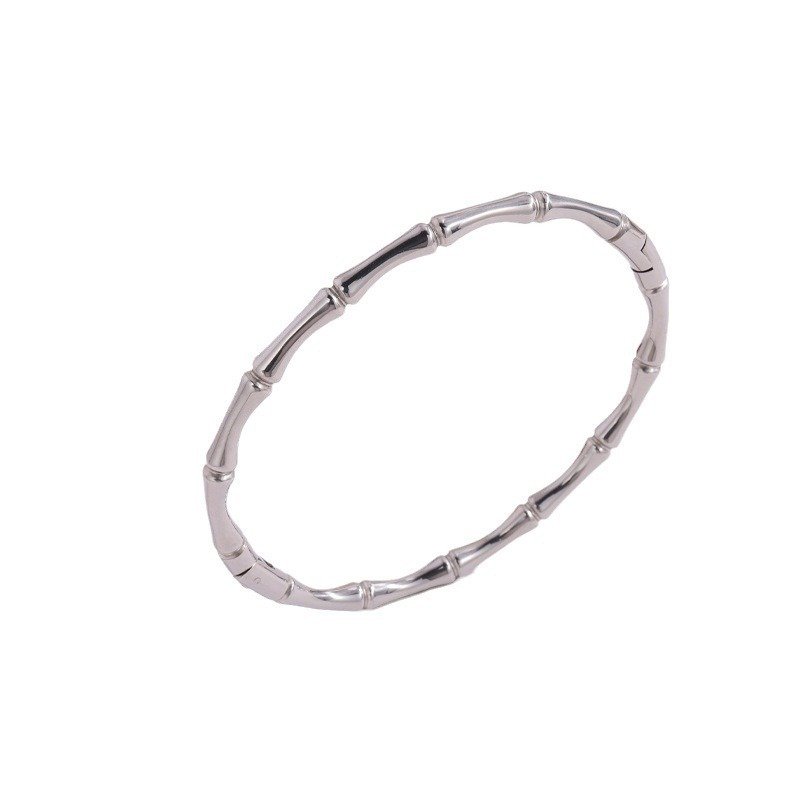 Waterproof Tarnish Free Accessories Femme Gold Bamboo Round Beads Stainless Steel Bracelet Gold Bangle Fashion Bracelets Bangles