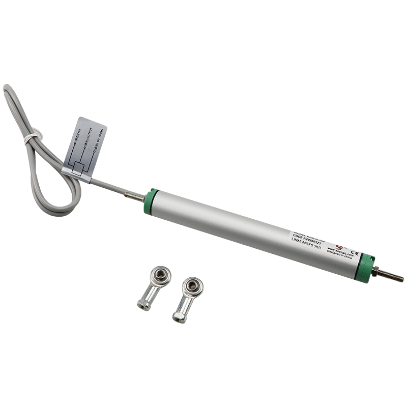 Linear Position Travel Sensor with Rod End Joint for Vehicle Testing