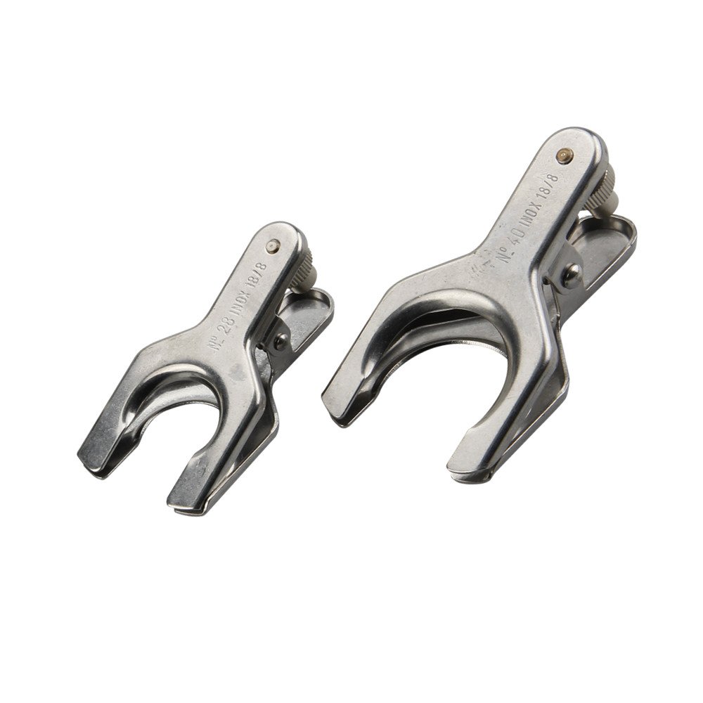 HAIJU LAB Collection Lab Stainless Steel Ground Joint Pinch Clamp Spherical Socket Ball Joint Clip Sizes 12# 18# 28# 35# 40#