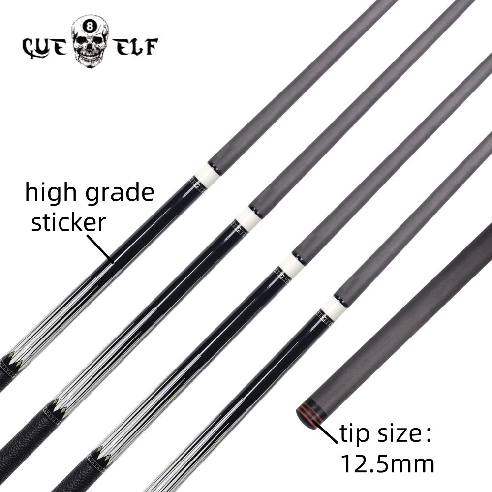 CUEELF Luxury Real Leather Wrap Billiard Cue Sticker 12.5mm Tip Size High Grade Carbon Fiber Pool Cue 58 Inches