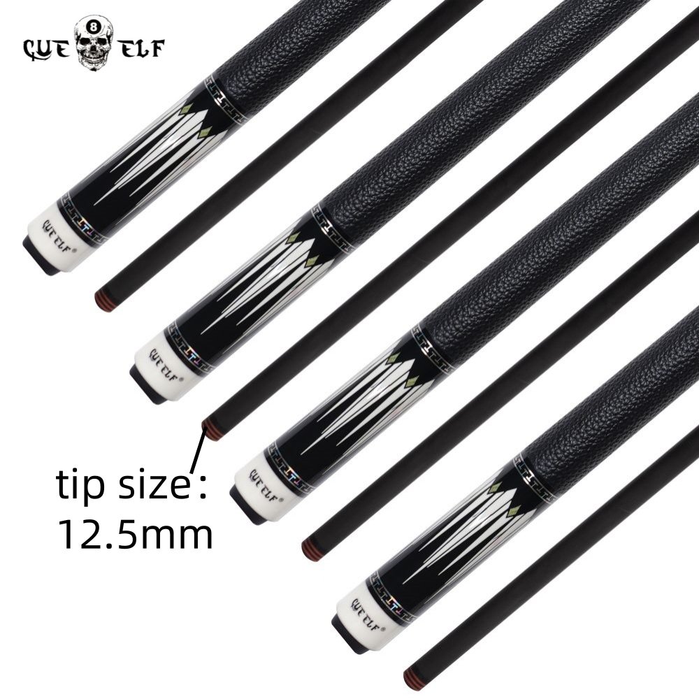 CUEELF Luxury Real Leather Wrap Billiard Cue Sticker 12.5mm Tip Size High Grade Carbon Fiber Pool Cue 58 Inches
