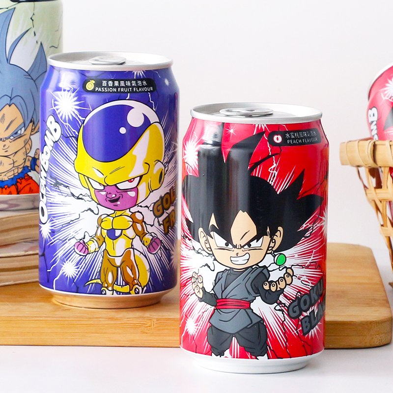 Dragon Ball Son Goku Fruit Flavor Orange White Grape Peach Sparkling Water Carbonated Drink Joint Collector's Edition