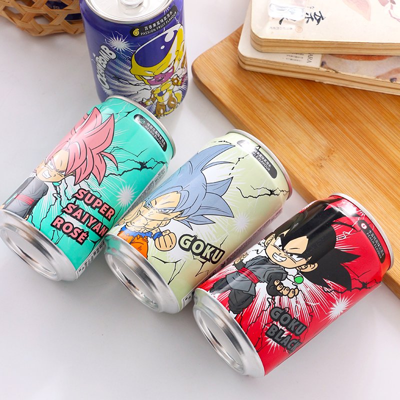 Dragon Ball Son Goku Fruit Flavor Orange White Grape Peach Sparkling Water Carbonated Drink Joint Collector's Edition
