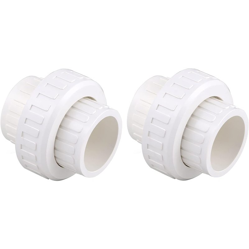 1-1/4" PVC Union Coupling Pipe Fitting 1.25 Inch PVC Adapter Schedule 40 EPDM O-Ring White Dismantling Joint