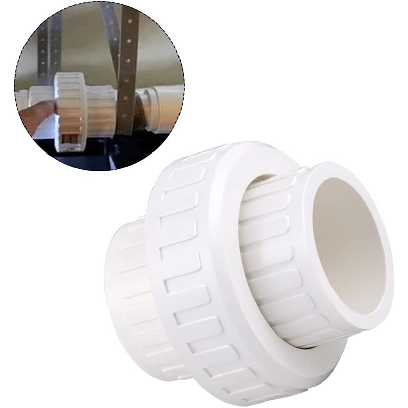 1-1/4" PVC Union Coupling Pipe Fitting 1.25 Inch PVC Adapter Schedule 40 EPDM O-Ring White Dismantling Joint