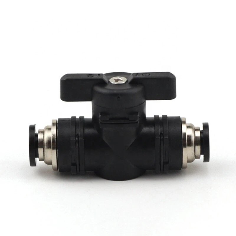 BUC 8mm Pneumatic Mutual Hand Control Switch Valves Plastic Air Hose One Touch Push in Fitting Quick Joint Connector Ball Valve