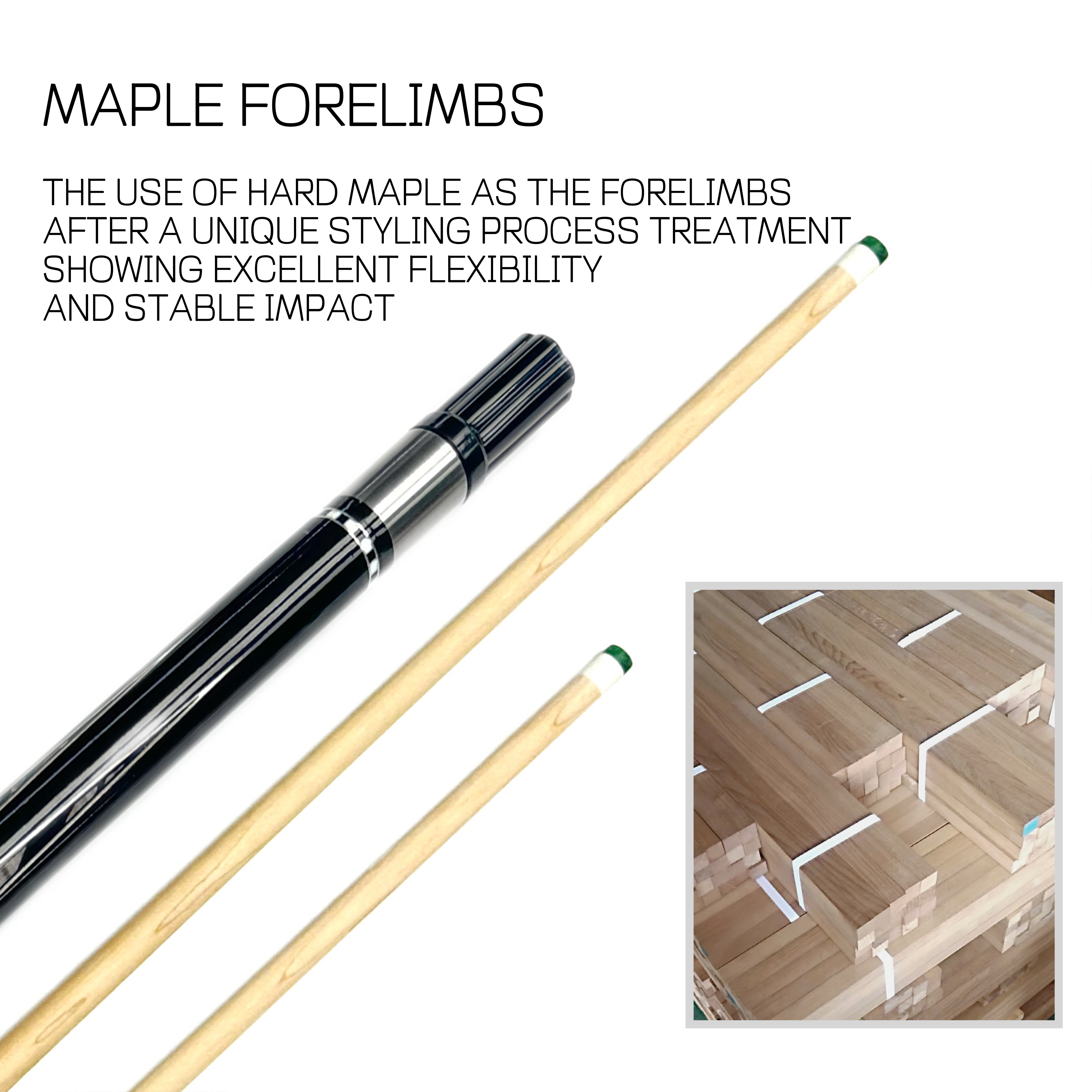 American 9-Ball Pool Cue Stick 1/2 Construction 12.5 mm Carbon Fiber Ebony Butt Sleeve Snooker Cue Steel Joint Sold Extension