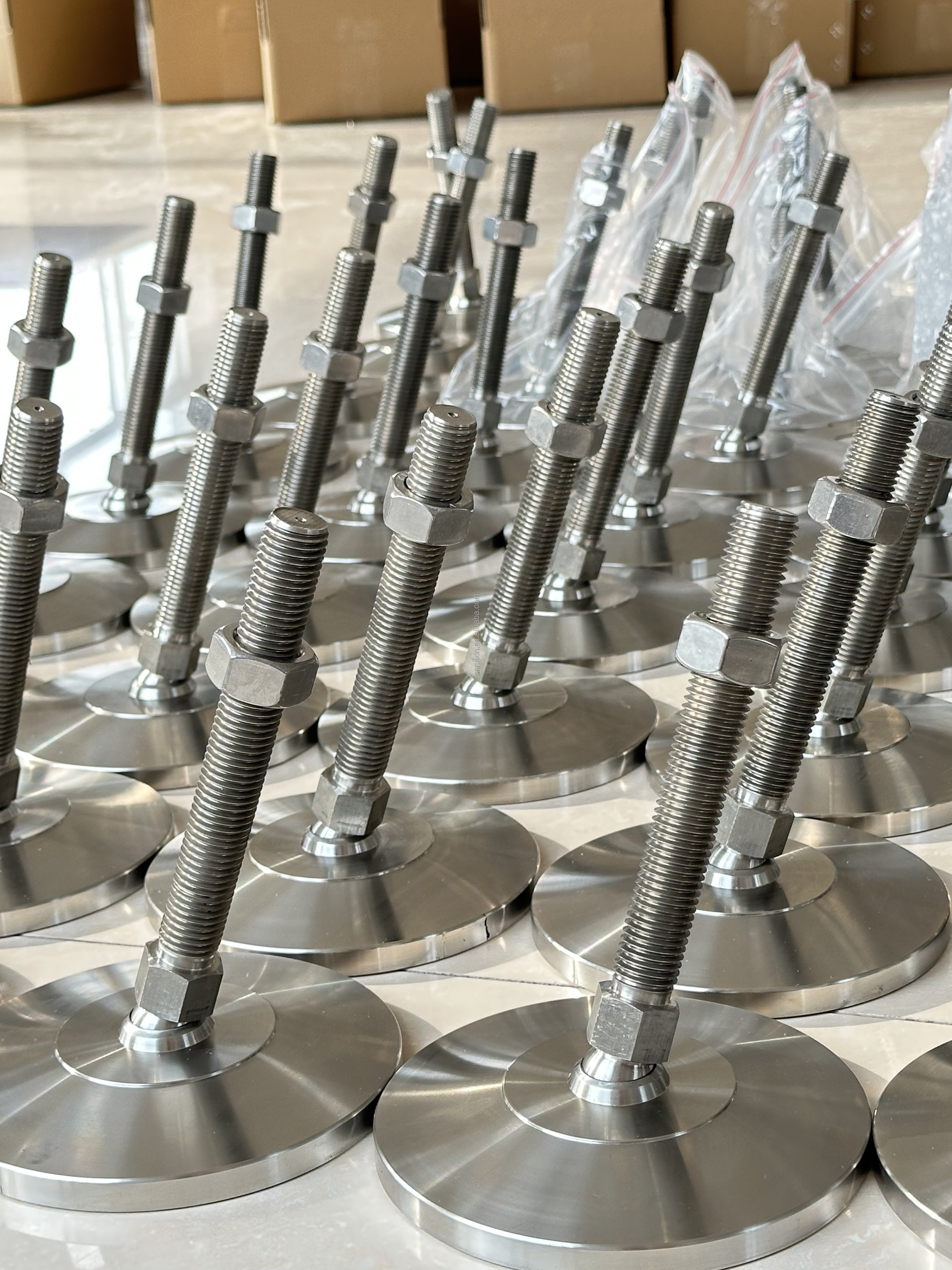 Customized Metal D32/38/50 M10/12 3/8-16 Fixed Threaded Stud Leveling Feet Machine Foot Stainless Adjustable Foot