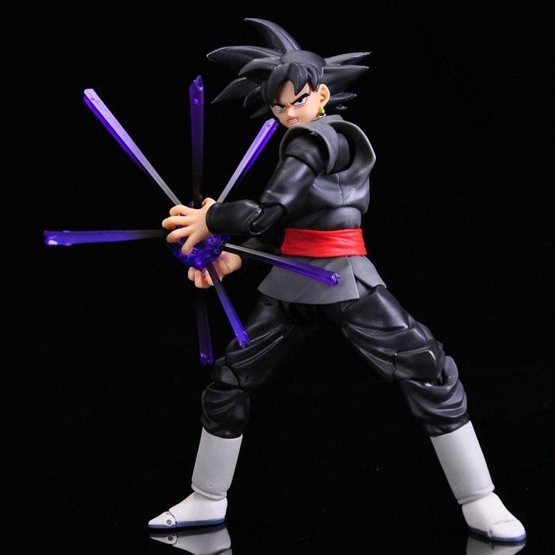 QH Cross-border Hot Selling Dragon-Balls SHF Black Goku Saiyan Zamas Pink Joint Hands-on Doll Model Ornament