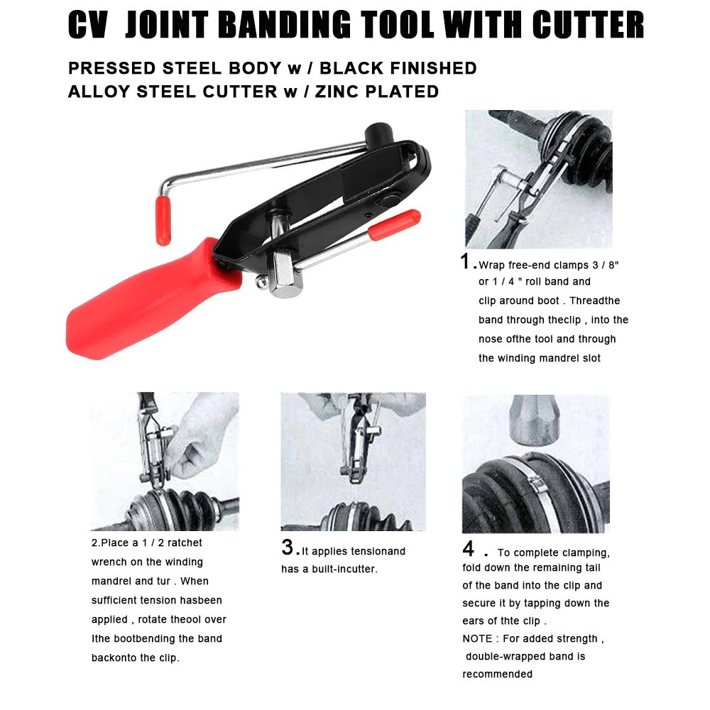 Durable Steel CV Joint Boot Clamp Pliers Kit Car Repairs Exhaust Pipe Fuel Filter Hand Installer Tool Car Banding Hand Tool