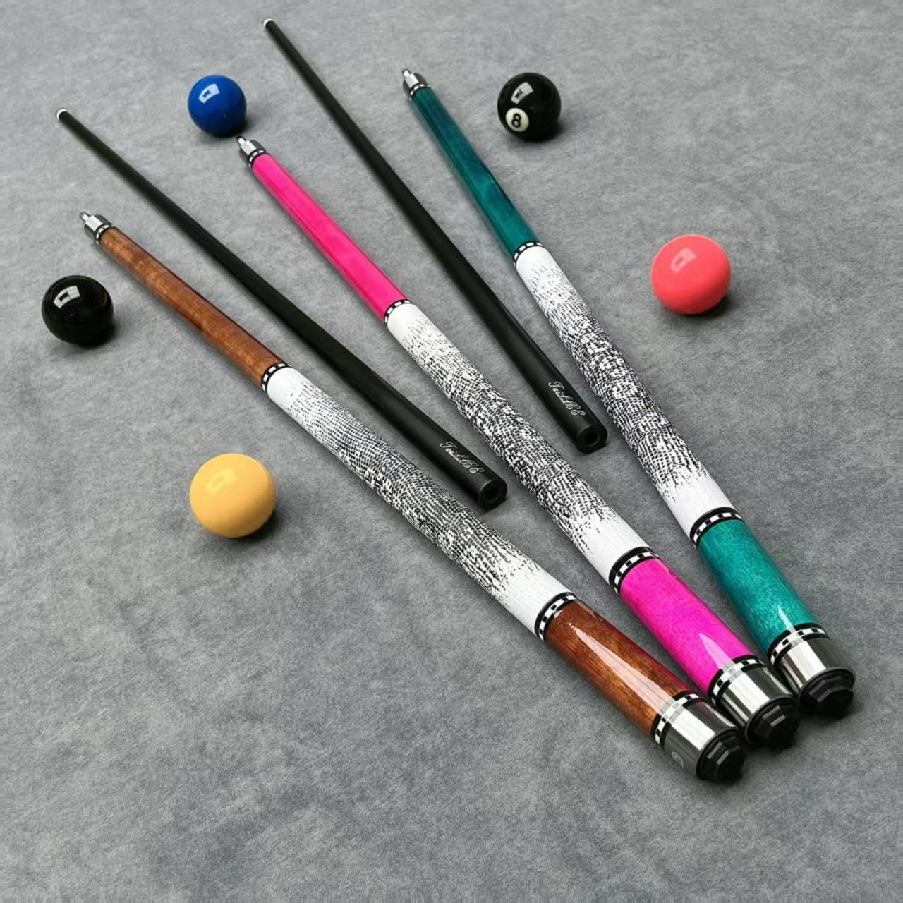 2025 Free Sample Sending and Free ShippingCarbon Cue Stick With Stainless Steel Joint Pool Cue Leather Grip and Tail Plug
