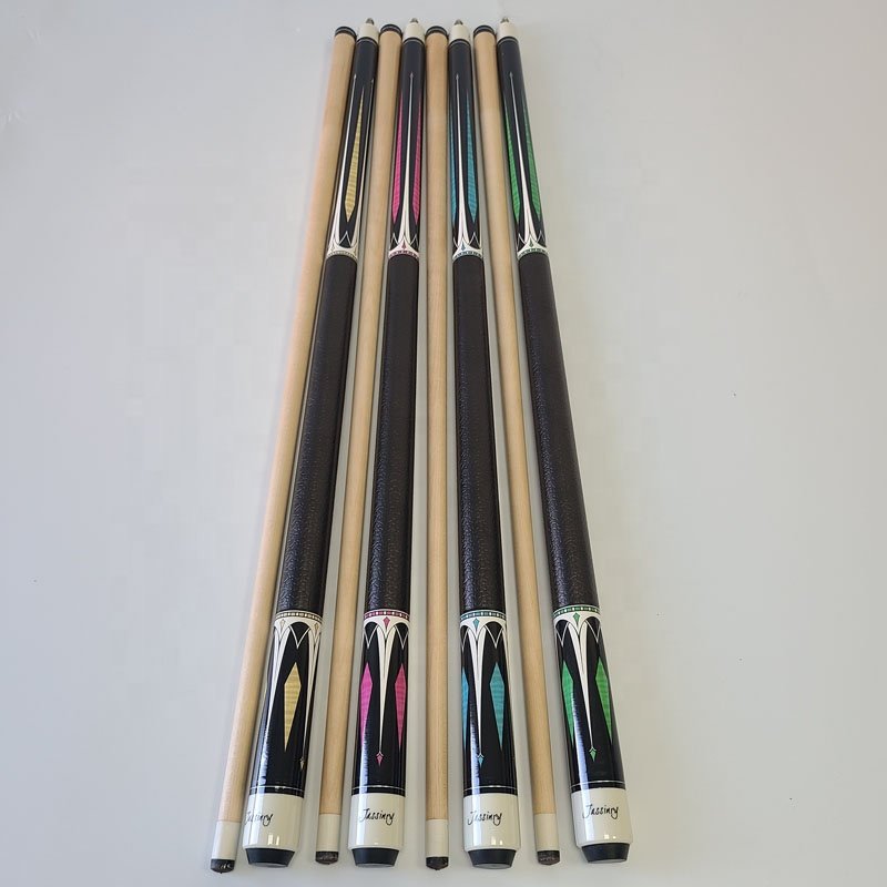 Hot Sale Jassinry New Arrival Pool Billiard Cues 4 Colors with 3/8-18 Pin Maple Wood Cheap 9-ball Pool Cue Stick Billiard Cue