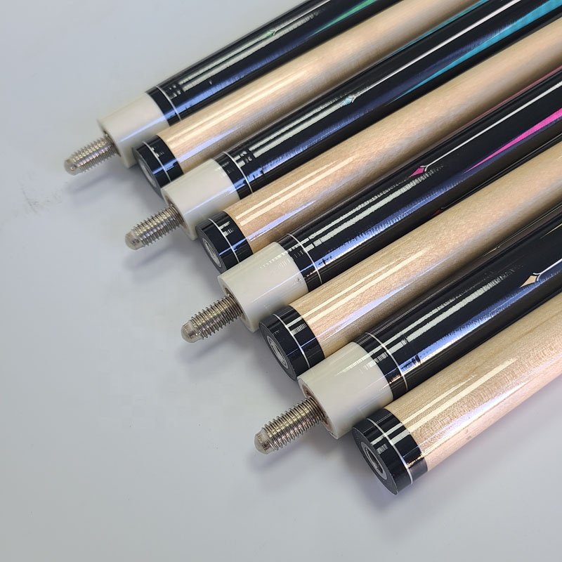 Hot Sale Jassinry New Arrival Pool Billiard Cues 4 Colors with 3/8-18 Pin Maple Wood Cheap 9-ball Pool Cue Stick Billiard Cue