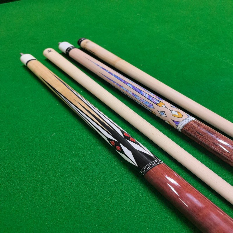 American Style 13mm Large Head 1/2 Maple Split Pole Cross-Border Export Fancy Nine-Ball Pool Cue Stainless Snooker Billiard Cues